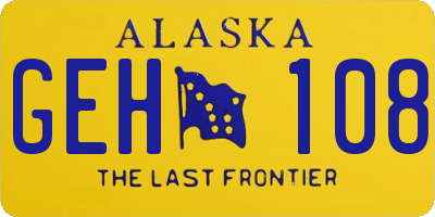 AK license plate GEH108