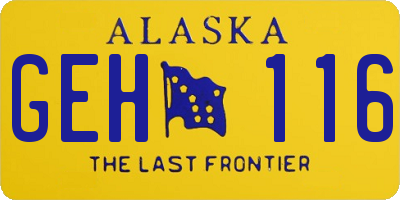 AK license plate GEH116