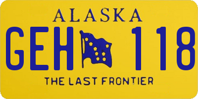 AK license plate GEH118