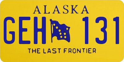 AK license plate GEH131