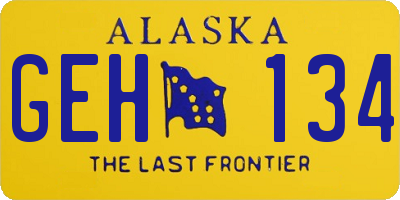 AK license plate GEH134