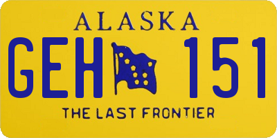 AK license plate GEH151