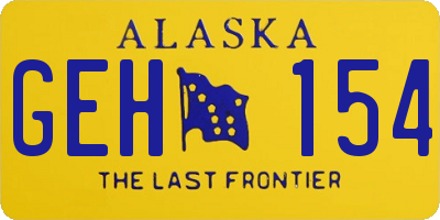 AK license plate GEH154