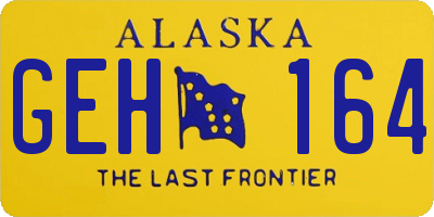 AK license plate GEH164