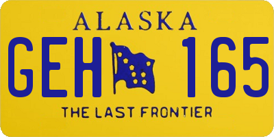 AK license plate GEH165