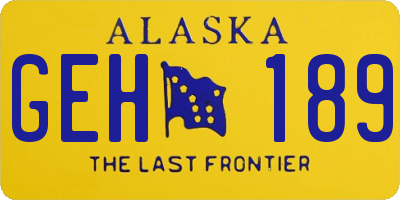 AK license plate GEH189