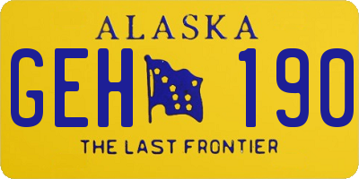 AK license plate GEH190