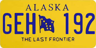 AK license plate GEH192