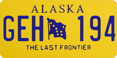 AK license plate GEH194