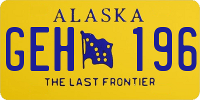 AK license plate GEH196