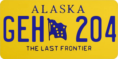 AK license plate GEH204