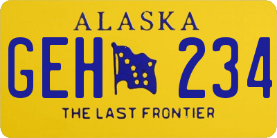 AK license plate GEH234