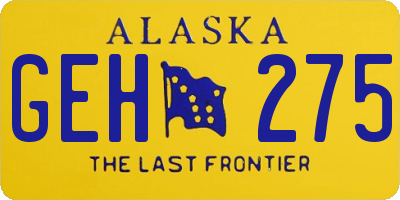 AK license plate GEH275
