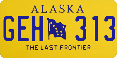 AK license plate GEH313