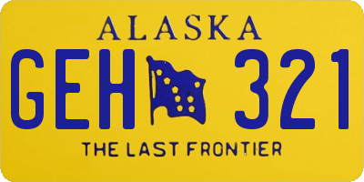 AK license plate GEH321
