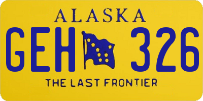AK license plate GEH326
