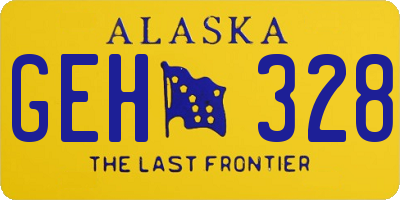 AK license plate GEH328