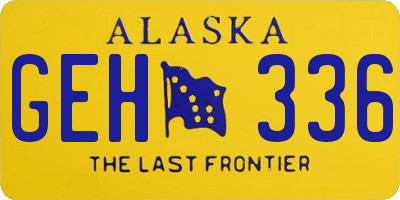 AK license plate GEH336