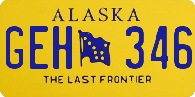 AK license plate GEH346