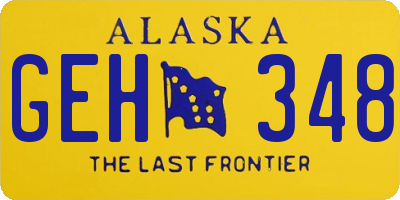 AK license plate GEH348