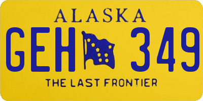 AK license plate GEH349