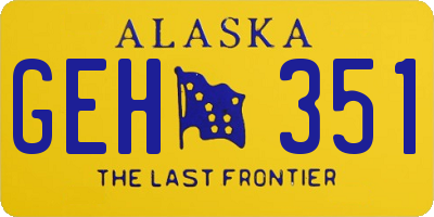 AK license plate GEH351