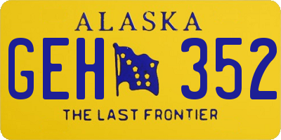 AK license plate GEH352