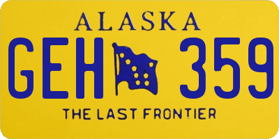 AK license plate GEH359