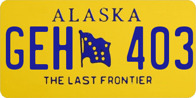 AK license plate GEH403