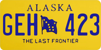 AK license plate GEH423