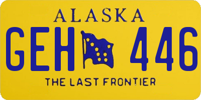 AK license plate GEH446