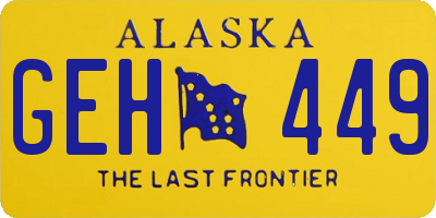 AK license plate GEH449