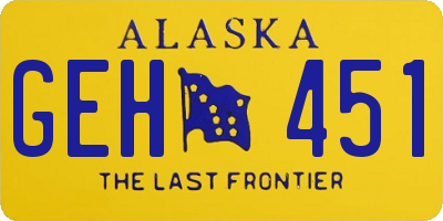 AK license plate GEH451