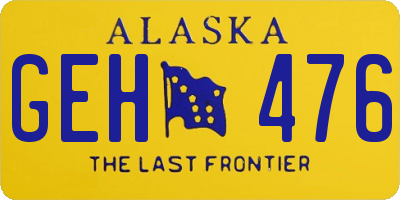 AK license plate GEH476