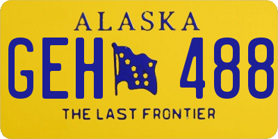 AK license plate GEH488