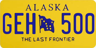 AK license plate GEH500