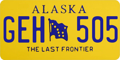 AK license plate GEH505