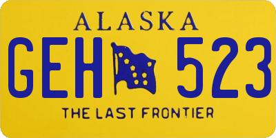 AK license plate GEH523