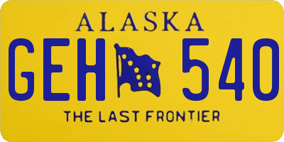 AK license plate GEH540