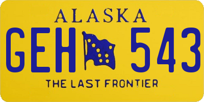 AK license plate GEH543
