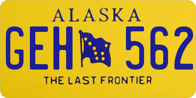 AK license plate GEH562