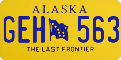 AK license plate GEH563
