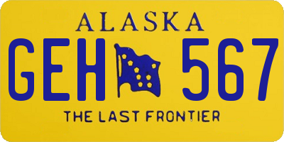 AK license plate GEH567