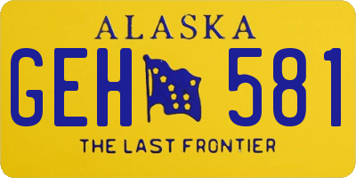 AK license plate GEH581