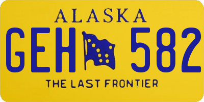 AK license plate GEH582