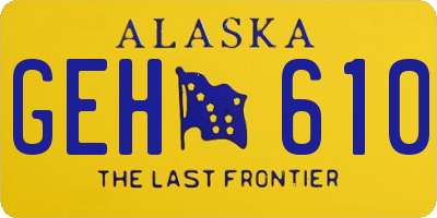 AK license plate GEH610