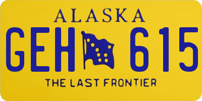 AK license plate GEH615