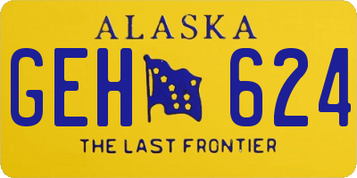 AK license plate GEH624