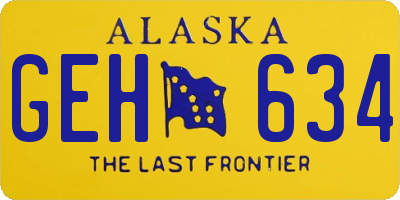 AK license plate GEH634