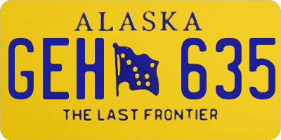 AK license plate GEH635